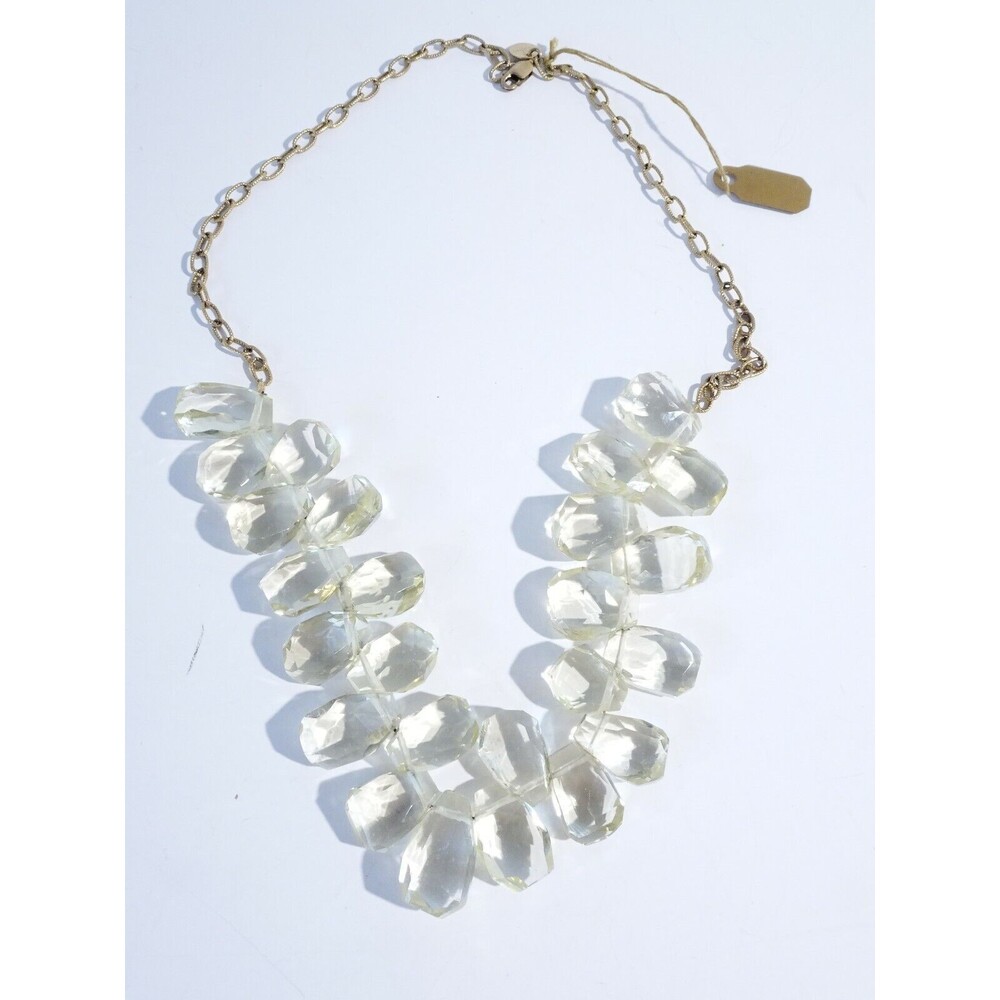 MABEL Women's Lucite Citrine Princess Stone Short Necklace NWT 495